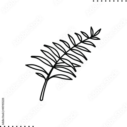 tropical leaf, foliage vector icon in outline