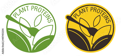 Plant proteins pictogram - healthy nutrition icon