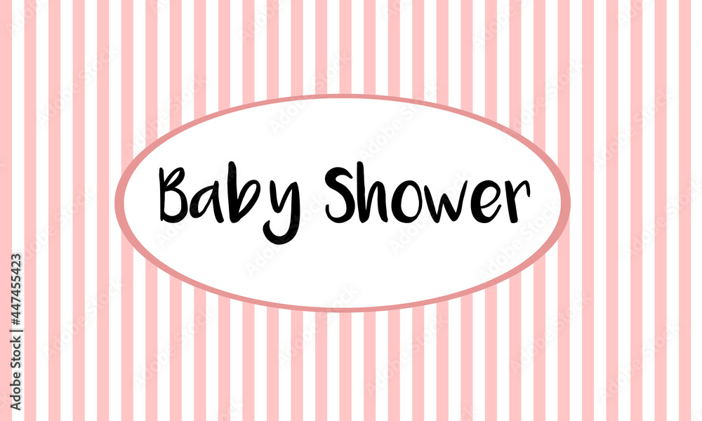 Cartel de baby shower de un embarazo en color rosado con líneas. Es una niña. Cartel de baby shower de un embarazo en color rosado con líneas. Es una niña.
