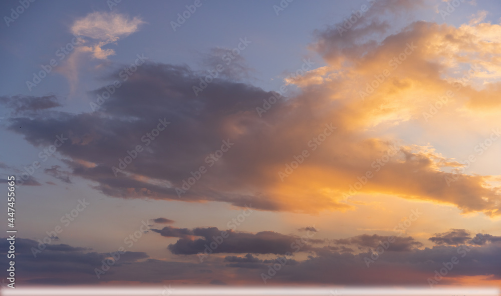 Sky background: sunset reflecting on clouds