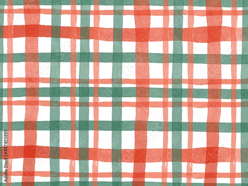 Autumn red and green tartan watercolor background thanksgiving wallpaper 
