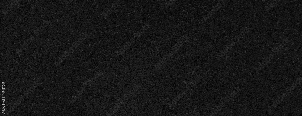 Fototapeta premium Panorama of Polished Granite Floor Tiles black texture and background seamless