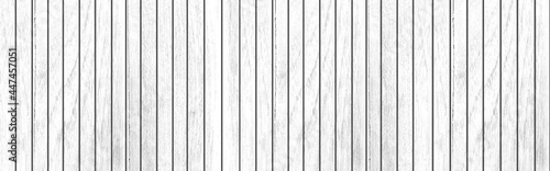 Panorama of Old white vintage wooden wall pattern and seamless background