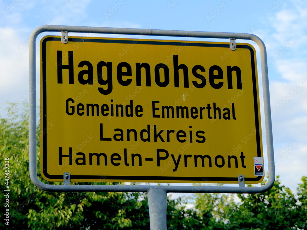 Schild Hagenohsen in Niedersachsen