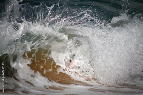 Fototapeta Naklejka Na Ścianę i Meble -  Wave breaking on the shore of the beach