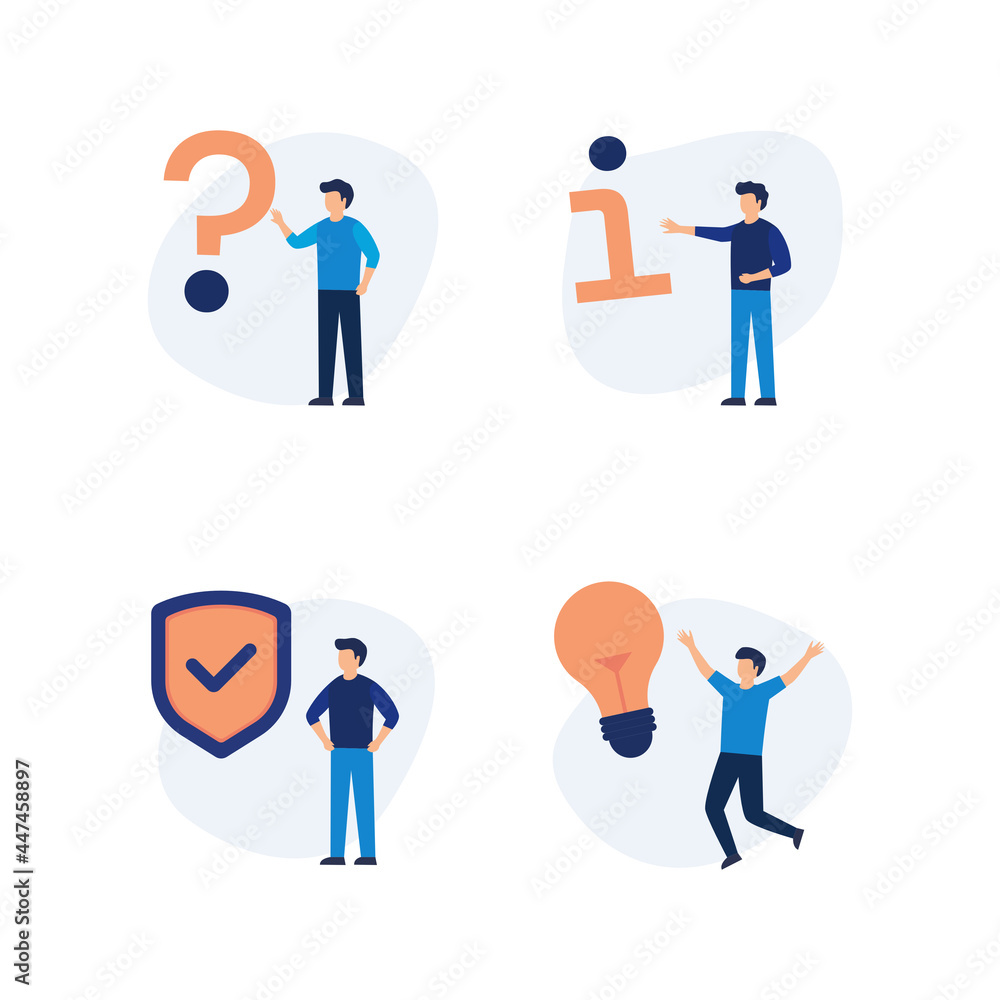 Set of modern flat design people icons of business, creativity idea, protection, shield, market research, online support, teamwork, information. Set of modern flat design people icons of business, creativity idea, protection, shield, market research, online support, teamwork, information.
