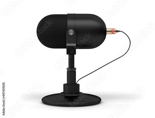 microphone for recording podcasts isolated on white background