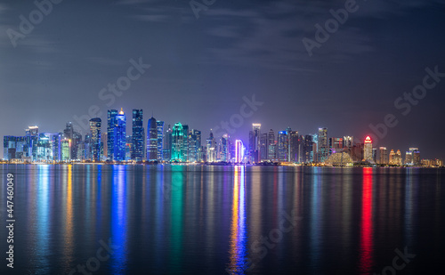 Doha skyline at night