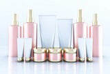 Cosmetics on White Background. 3D illustration, 3D rendering	