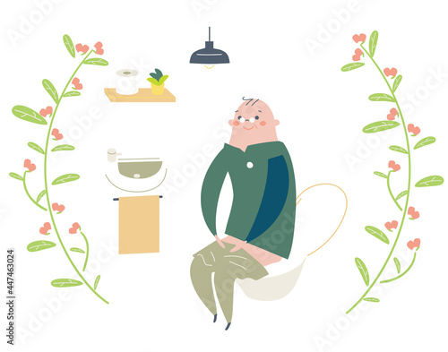 快適なトイレ空間　イラスト素材