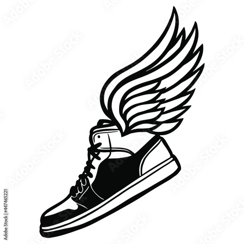 Sneakers with wings. Flying shoes Track 