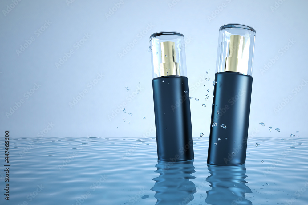 Cosmetics on White Background. 3D illustration, 3D rendering Cosmetics on White Background. 3D illustration, 3D rendering