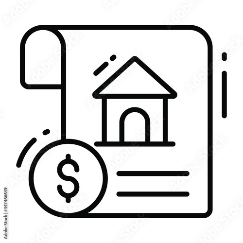 mortgage trendy icon  line style isolated on white background. Symbol for your web site design  logo  app  UI.