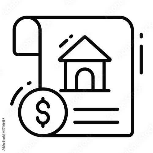 mortgage trendy icon, line style isolated on white background. Symbol for your web site design, logo, app, UI.