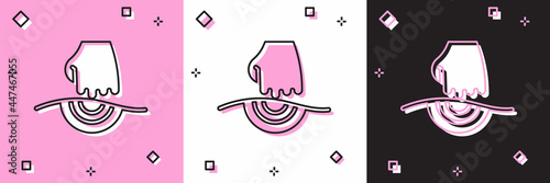 Set Massage icon isolated on pink and white, black background. Relaxing, leisure. Vector