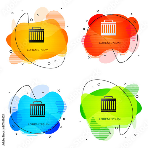 Black Car radiator cooling system icon isolated on white background. Abstract banner with liquid shapes. Vector