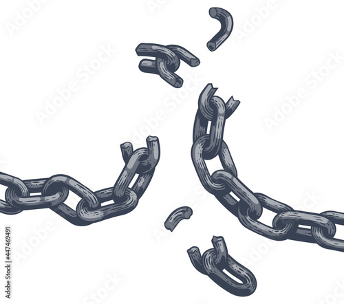 Chain Links Breaking Freedom Design photo