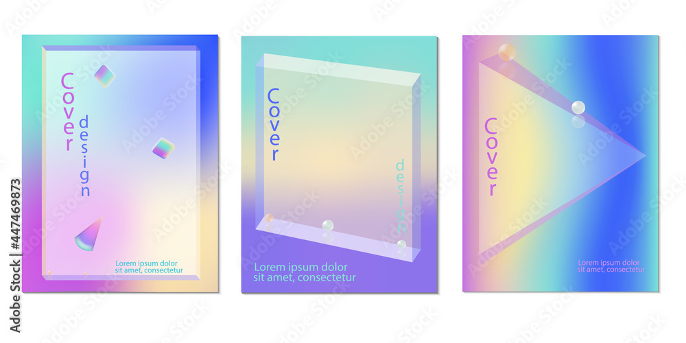 A set of abstract colorful covers for a magazine, advertising.