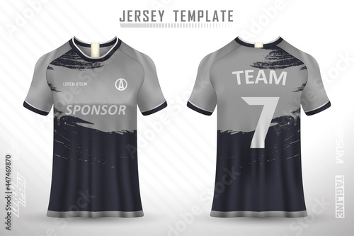 Front back tshirt design. Sports design for football, racing, cycling, gaming jersey vector.