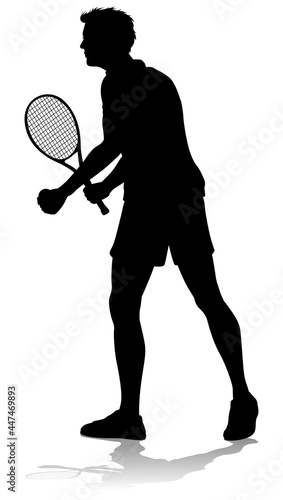 Tennis Silhouette Sport Player Man