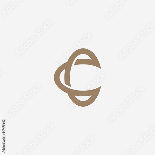 letter CC gold ellipse logo vector.