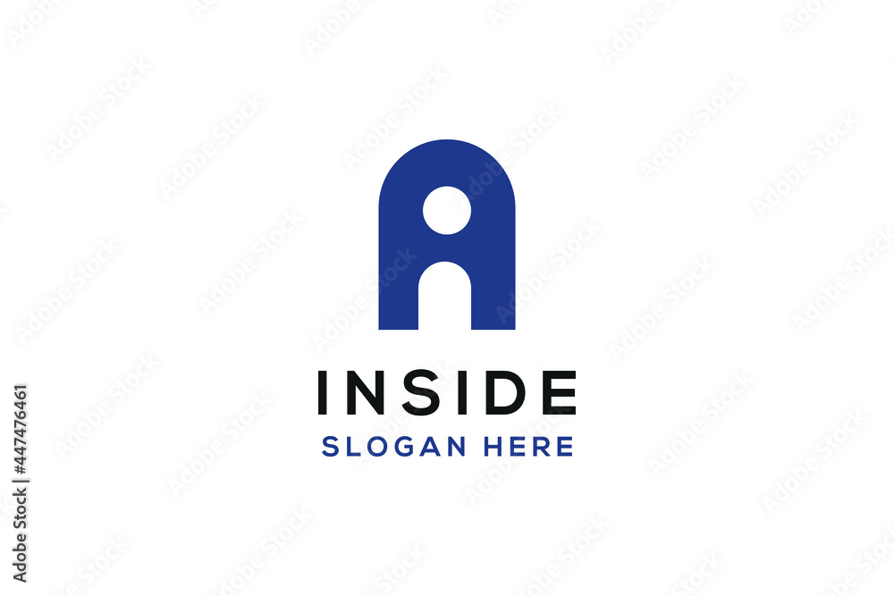 Simple letter A and i inside logo design template Simple letter A and i inside logo design template