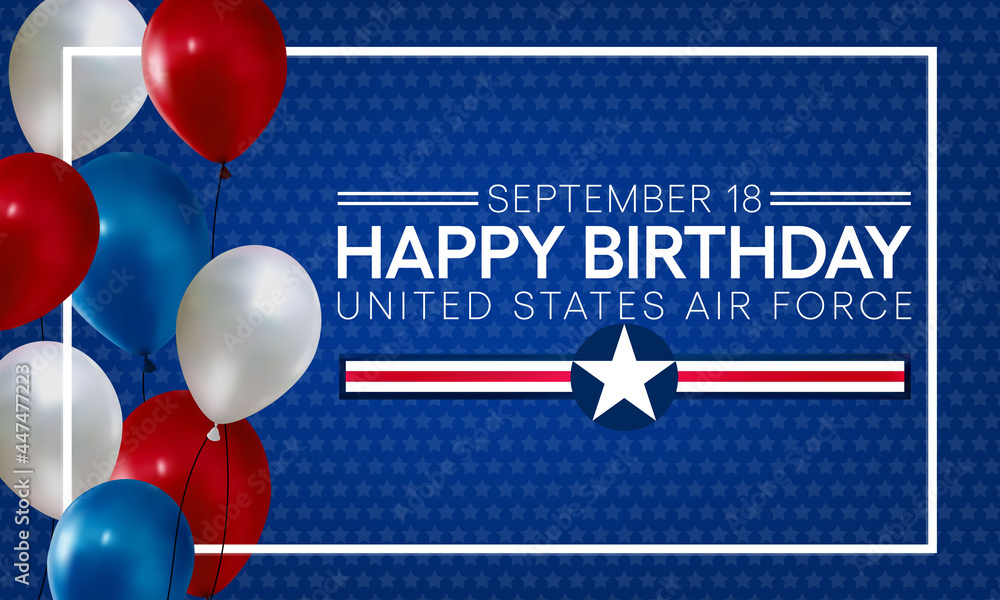 U.S. Air Force birthday is observed every year on September 18 all across United States of America. Vector illustration Векторный объект Stock