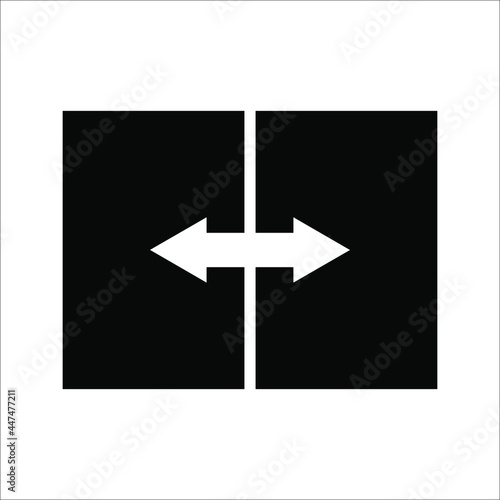sliding door icon vector. sliding door sign. isolated on white background. color editable eps 10