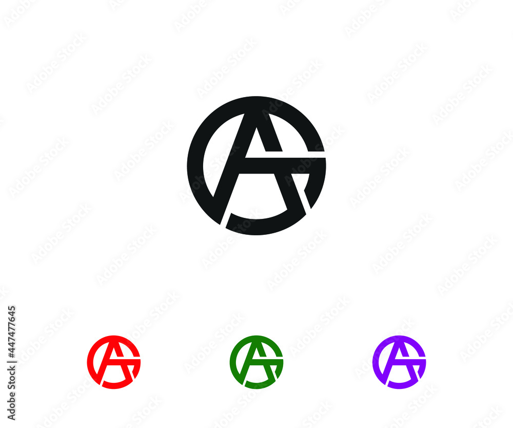 Letter GA or AG logo design template Letter GA or AG logo design template