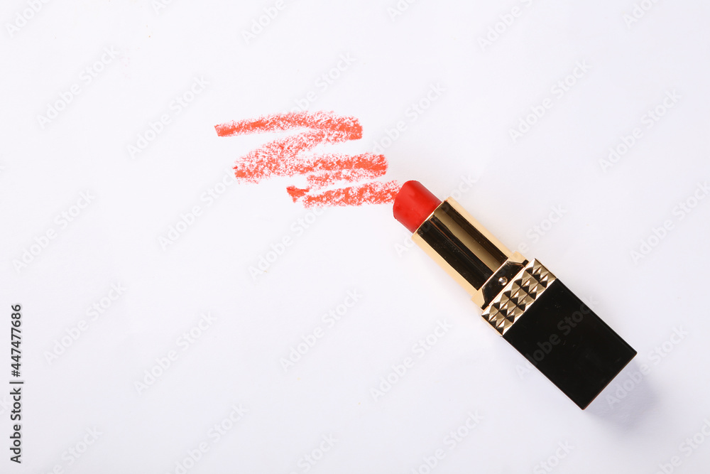 Red lipstick on white background Red lipstick on white background
