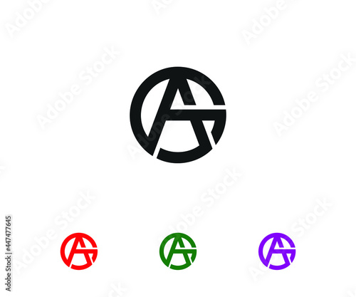 Letter GA or AG logo design template
