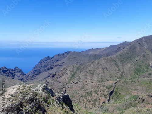 Landscape with a view of the rocky ocean shore
