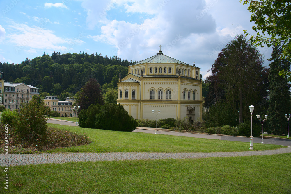 Fototapeta premium Marianske Lazne, Czech Republic - July 2021: Colonnade in Marianske Lazne