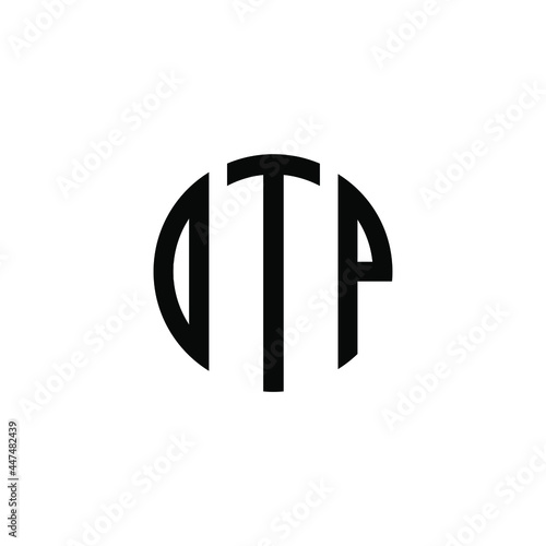 DTP letter logo design. DTP letter in circle shape. DTP Creative three letter logo. Logo with three letters. DTP circle logo. DTP letter vector design logo 