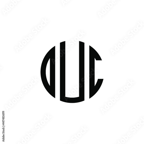 DUC letter logo design. DUC letter in circle shape. DUC Creative three letter logo. Logo with three letters. DUC circle logo. DUC letter vector design logo  photo
