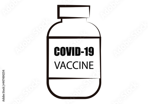 Icono negro de vacuna contra el covid-.19. photo