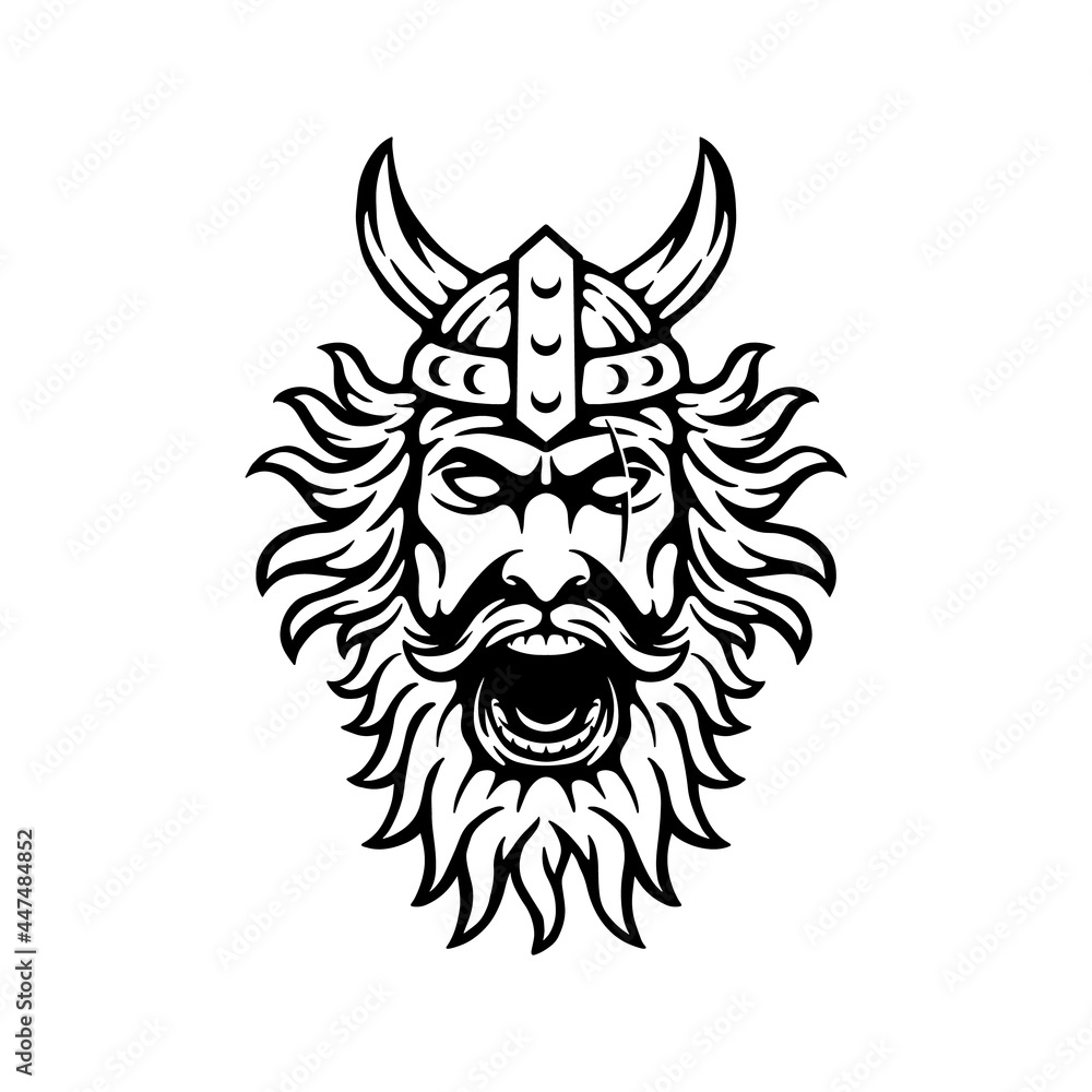 Screaming viking vector. Color can be change.