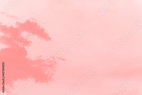 Foto Abstract coral soft color sky background with clouds, copy space