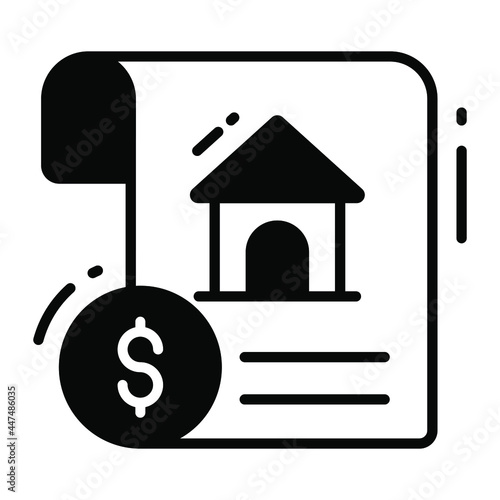 mortgage trendy icon, glyph style isolated on white background. Symbol for your web site design, logo, app, UI.