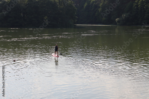 suboard extreme riding at lake