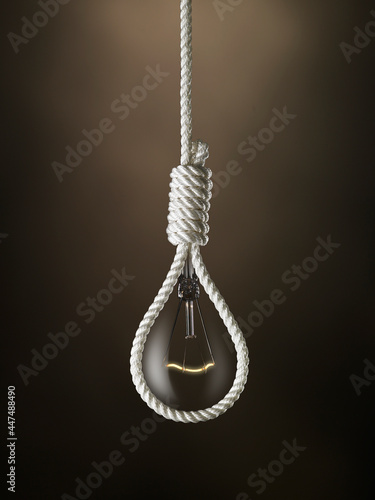 Obraz na płótnie Energy crisis concept with gallows, on dark background