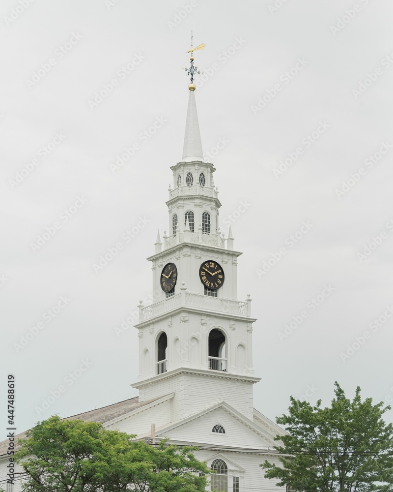 Steeple of the The Congregational Church of Middlebury, Vermont