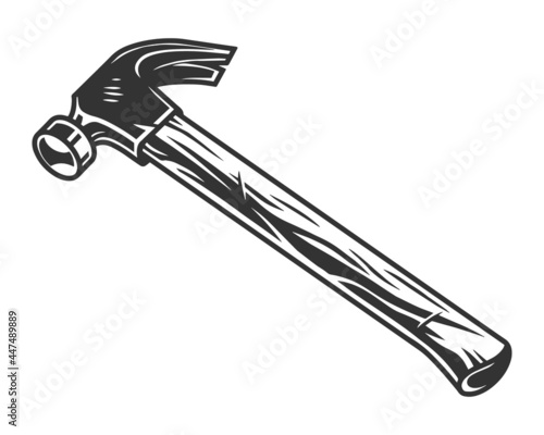 Carpenter hammer monochrome concept photo