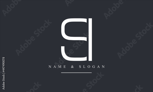 SI, IS, S, I abstract letters logo monogram