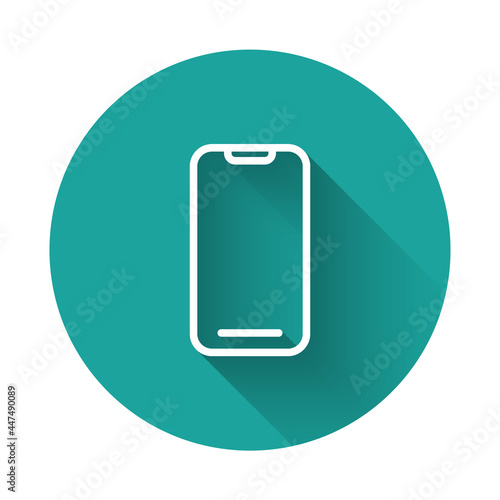 Black Smartphone, mobile phone icon isolated on white background. Abstract banner with liquid shapes. Vector