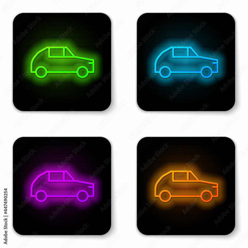 Black Car icon isolated on black background. Abstract banner with liquid shapes. Vector Black Car icon isolated on black background. Abstract banner with liquid shapes. Vector