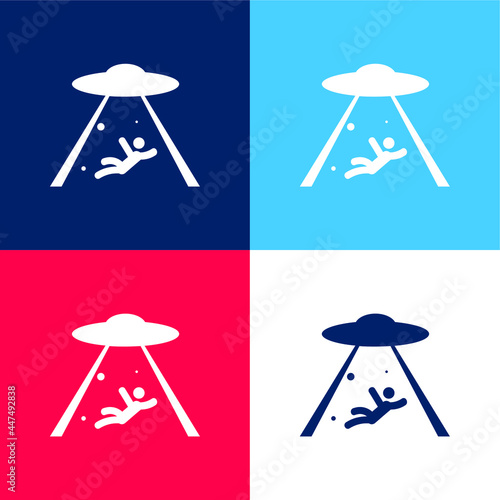 Abduction blue and red four color minimal icon set