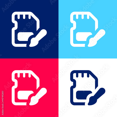 Art blue and red four color minimal icon set