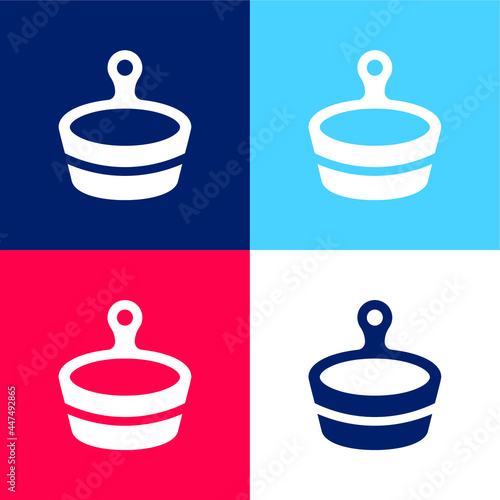 Bath blue and red four color minimal icon set