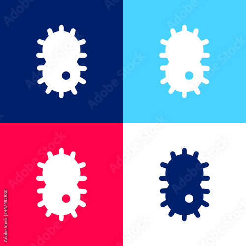 Bacteria blue and red four color minimal icon set